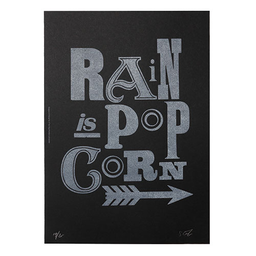 RAIN IS A POPCORN       BK/WH